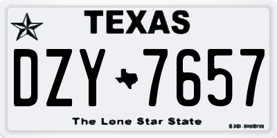 TX license plate DZY7657