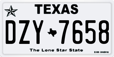 TX license plate DZY7658