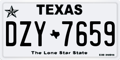 TX license plate DZY7659