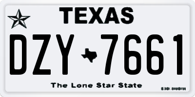 TX license plate DZY7661