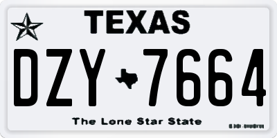 TX license plate DZY7664