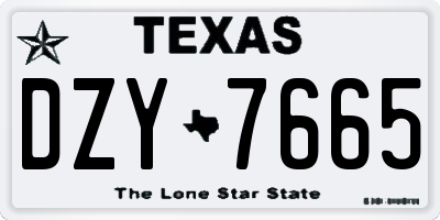 TX license plate DZY7665