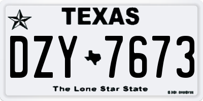 TX license plate DZY7673