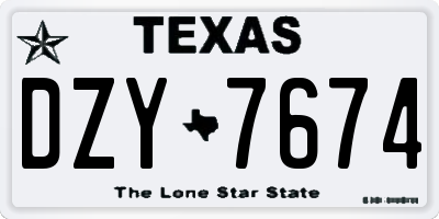 TX license plate DZY7674