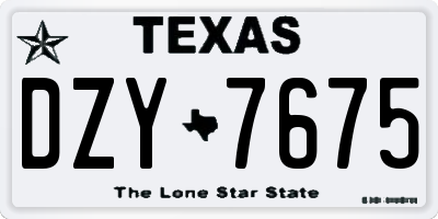 TX license plate DZY7675