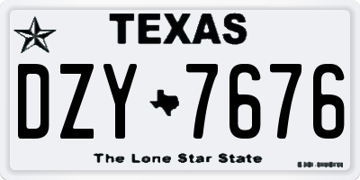 TX license plate DZY7676