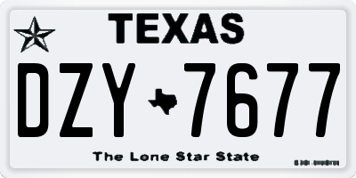 TX license plate DZY7677