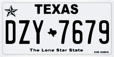 TX license plate DZY7679