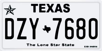 TX license plate DZY7680