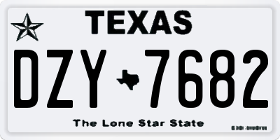 TX license plate DZY7682