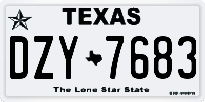 TX license plate DZY7683