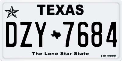 TX license plate DZY7684