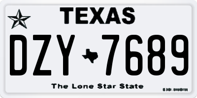 TX license plate DZY7689