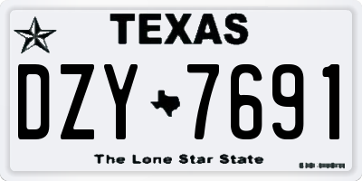 TX license plate DZY7691