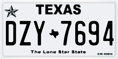 TX license plate DZY7694