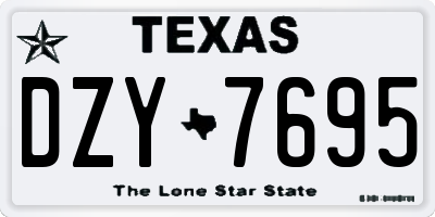 TX license plate DZY7695