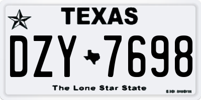 TX license plate DZY7698