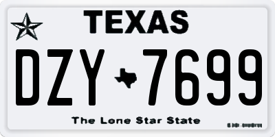 TX license plate DZY7699