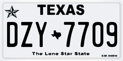 TX license plate DZY7709