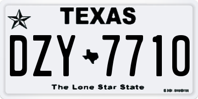 TX license plate DZY7710