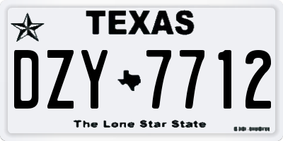 TX license plate DZY7712