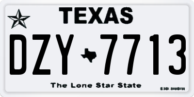 TX license plate DZY7713