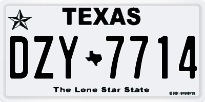 TX license plate DZY7714