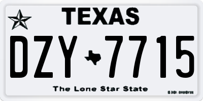 TX license plate DZY7715