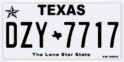 TX license plate DZY7717