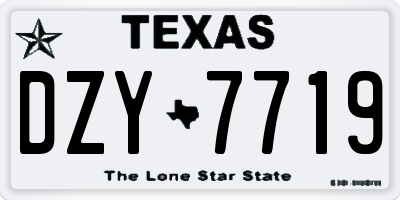 TX license plate DZY7719