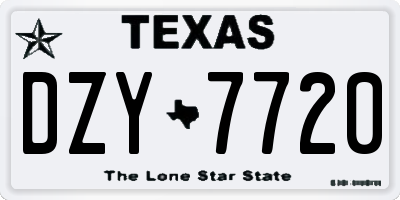 TX license plate DZY7720