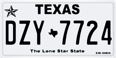 TX license plate DZY7724