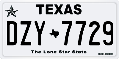 TX license plate DZY7729