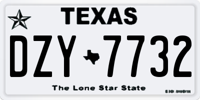 TX license plate DZY7732