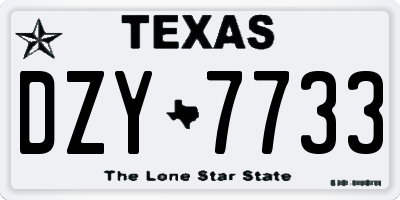 TX license plate DZY7733