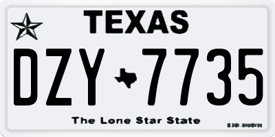 TX license plate DZY7735