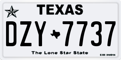 TX license plate DZY7737