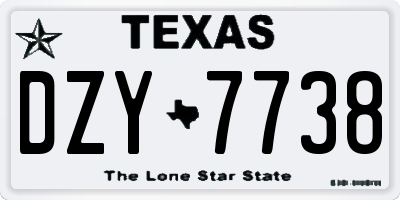 TX license plate DZY7738