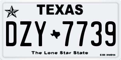 TX license plate DZY7739