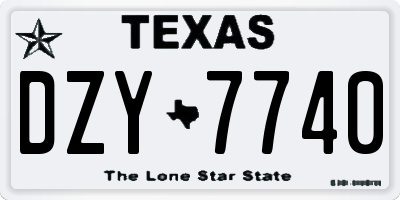 TX license plate DZY7740