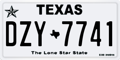 TX license plate DZY7741