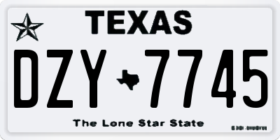 TX license plate DZY7745