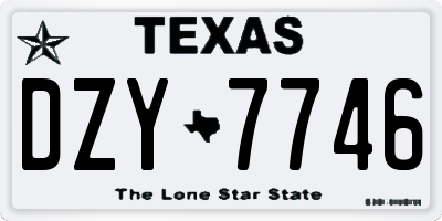 TX license plate DZY7746