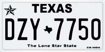 TX license plate DZY7750