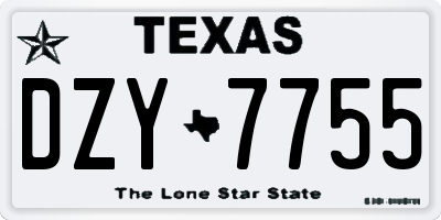 TX license plate DZY7755