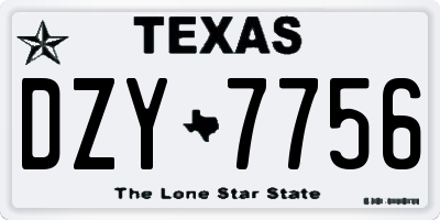 TX license plate DZY7756