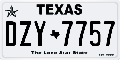 TX license plate DZY7757