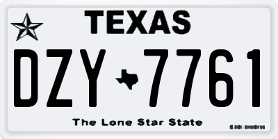 TX license plate DZY7761