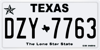 TX license plate DZY7763