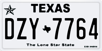 TX license plate DZY7764